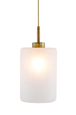 Suspension une lumière lanterne en verre blanc satiné Louise. Brand Von Egmond. 