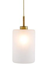 Suspension une lumière lanterne en verre blanc satiné Louise. Brand Von Egmond. 