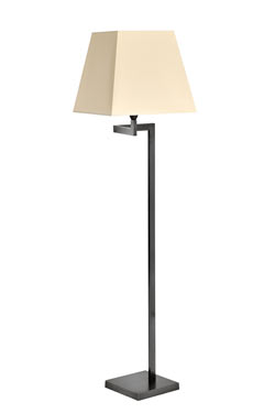 Articulated black patinated floor lamp, ivory shade LD59. Casadisagne. 