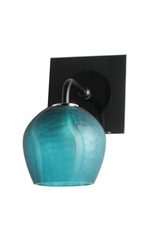 Turquoise blue wall lamp in satin glass Eleganza . Concept Verre. Turquoise blue wall lamp in satin glass Eleganza . Concept Verre.