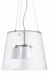 Chorus suspension transparente avec verrines blanches. Concept Verre. Chorus suspension transparente avec verrines blanches. Concept Verre.
