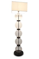 Bilbo floor lamp in glass, square ivory shade. Concept Verre. Bilbo floor lamp in glass, square ivory shade. Concept Verre.