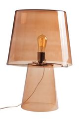 Hermes lampe de table rétro en verre brun. Concept Verre. 
