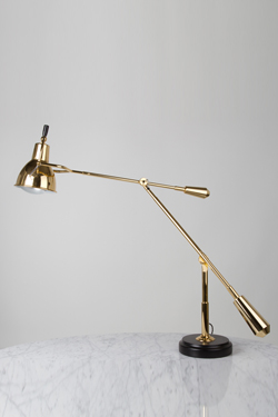 Large desk lamp EB27 Design E. Buquet polished brass. Contract&More. 