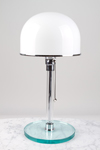 Table lamp in glass and chromed metal. Contract&More. 