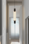 Signal chandelier, suspension design en métal graphite et éclairage LED. CVL Luminaires. 