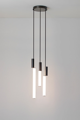 Signalx3 design pendant, neon style, three lights. CVL Luminaires. 