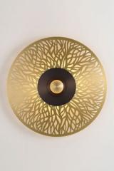 Atmos Racine large round brass wall light. CVL Luminaires. 