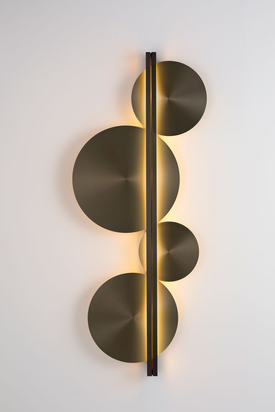 Strate Moon large contemporary wall light in black brass-CVL Luminaires ...