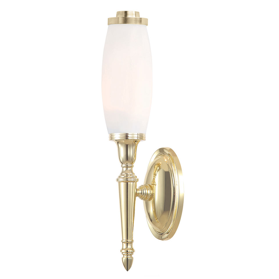 Plafonnier de salle de bain Art Deco doré et opale Guardian : Luminaires  Elstead made in England - Réf. 22100286 - mobile