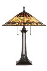 Lampe de table Tiffany verre orangé Alcott. Elstead Lighting. 