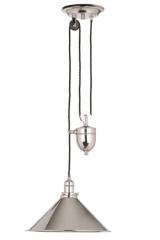 Provence suspension monte-et-baisse argentée. Elstead Lighting. 