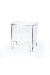 Table de chevet Naif transparente. Emporium. Table de chevet Naif transparente. Emporium.