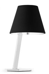 Moma lampe de table design chrome et tissu noir. Faro. 