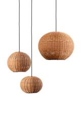 Suspension boule de rotin naturel Haka 25cm. Faro. 