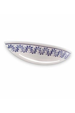 Applique vasque de céramique bleue et blanche Trieste. Ferroluce Classic. 