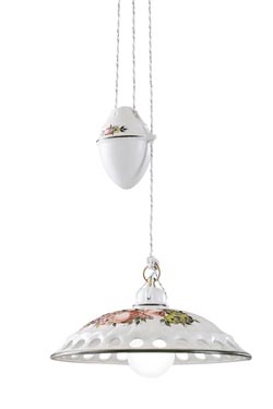 Napoli country pendant with floral design. Ferroluce Classic. 