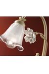 Floral chandelier in ceramic, sfumato glass and brass Siena. Ferroluce Classic. 