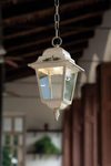 Outdoor lantern white pendant Gorizia. Ferroluce Classic. 