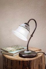Ferrara lampe de table campagne en céramique et métal. Ferroluce Classic. 