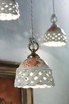 Small country white ceramic pendant Verona. Ferroluce Classic. 