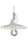 White ceramic pleated pendant 23cm L