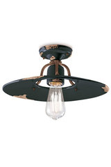 Large Country black Ceiling Light  40cm. Ferroluce. 