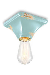 Minimalist turquoise ceramic ceiling light. Ferroluce. 