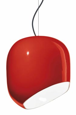 Ayrton retro style red pendant. Ferroluce. 