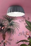 Pleated ceramic ceiling light Madame Grès mouse gray. Ferroluce. 