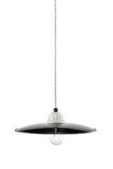 Black and white ceramic pendant lamp Retro 35cm. Ferroluce. 