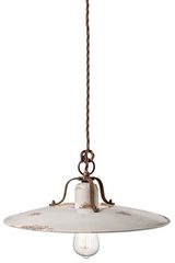 Grunge white pendant lamp C1443. Ferroluce. 