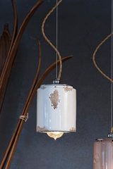 Vintage pendant light C984 white. Ferroluce. 