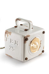 Petite lampe à poser cube en céramique aspect vieilli. Ferroluce. Petite lampe à poser cube en céramique aspect vieilli. Ferroluce.