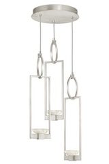 Art Deco 3-light  silver chandelier Delphi. Fine Art Lamps. 