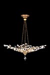 Crystal chandelier in bouquet of old gold branches - Crystal Laurel Collection. Fine Art Lamps. 