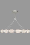 Large silver and cut crystal chandelier, LED lighting. Fine Art Lamps. 