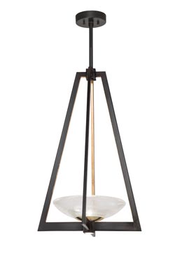 Delphi suspension Art Déco 1 lumière coupelle de verre. Fine Art Lamps. 