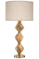 Lampe de table en blocs de quartz naturel et abat-jour beige Argyle Diamond. Fine Art Lamps. 