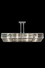Longue suspension argent rectangulaire en prismes de cristal. Fine Art Lamps. Longue suspension argent rectangulaire en prismes de cristal. Fine Art Lamps.