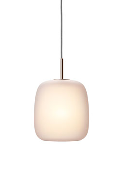 Maluma pendant lamp in pale pink frosted glass. Fritz Hansen. 