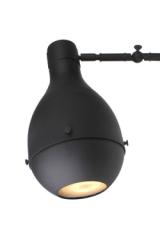 Contemporary articulated ceiling light in matt black Capula. Gau Lighting. 