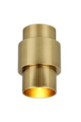 Potocki industrial ceiling light in raw brass. Gau Lighting. 