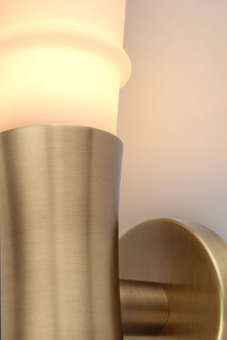 Two-light retro wall lamp in satin-finish brass  Blondel. Gau Lighting. 