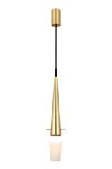 Bacon contemporary black and gold cone pendant light. Gau Lighting. 