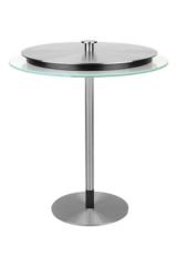 Satin nickel table lamp with integrated LED lighting Johnson. Gau Lighting. 