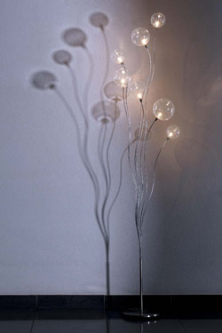 Lampadaire transparent 7 lumières Bubbles. Harco Loor. 
