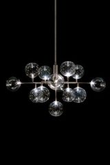 Lustre avec 13 boules transparentes Cluster crown. Harco Loor. 