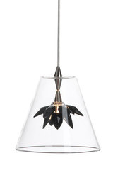 Suspension fleur noire en verre Flower. Harco Loor. 