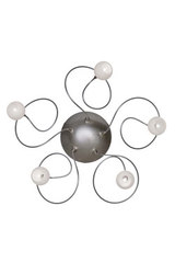 Snowball 5-light wall or ceiling light with white opal-glass balls. Harco Loor. 